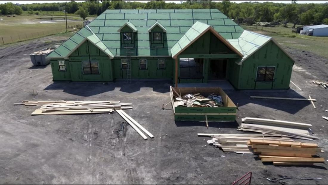 Custom home framed and sheathed by RC21 LLC in Northeast Texas